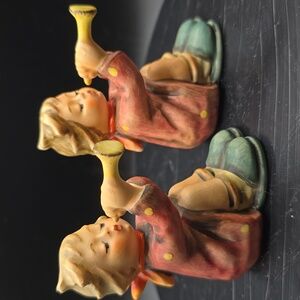 Lot Of 2 Hummel “Girl with Trumpet” TMK4 & TMK6 W. Germany 2.5” Tall, See Photos